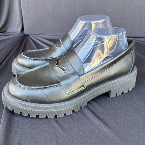 Seychelles "Hank" Black Chunky Loafers Size 9 - Picture 3 of 7